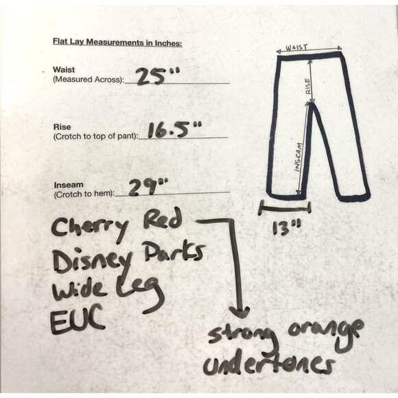 Disney Parks Wide Leg Minnie Mouse Lounge Pants Womens 3X Red Orange Patch Comfy - Picture 9 of 16